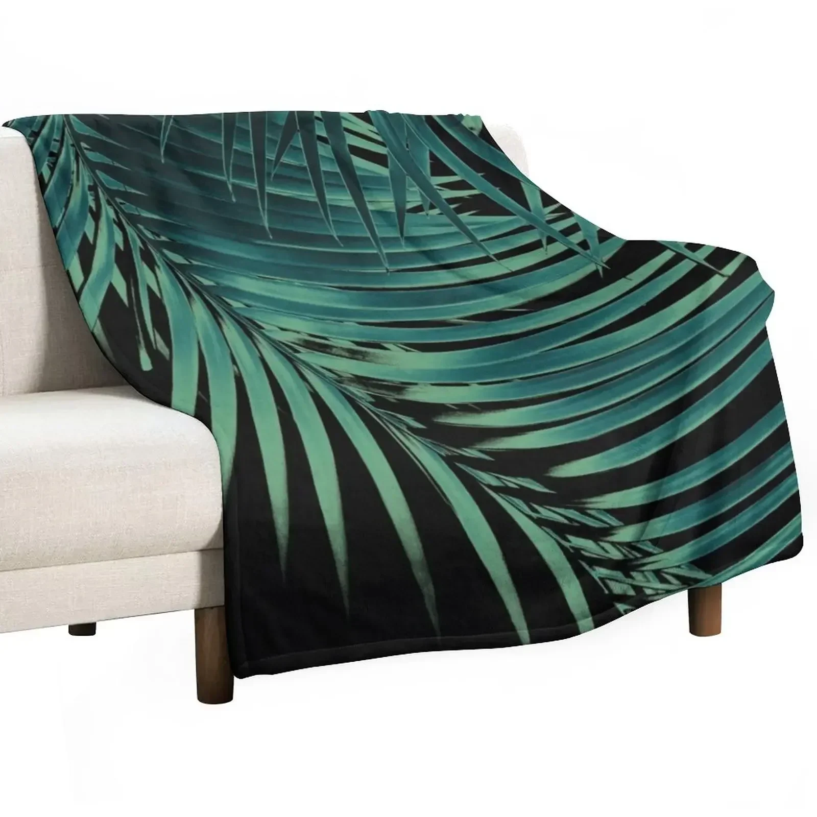 New Palm Leaves Green Vibes #5 #tropical #decor #art Throw Blanket sofa bed Tourist Thins Cute Plaid Blankets