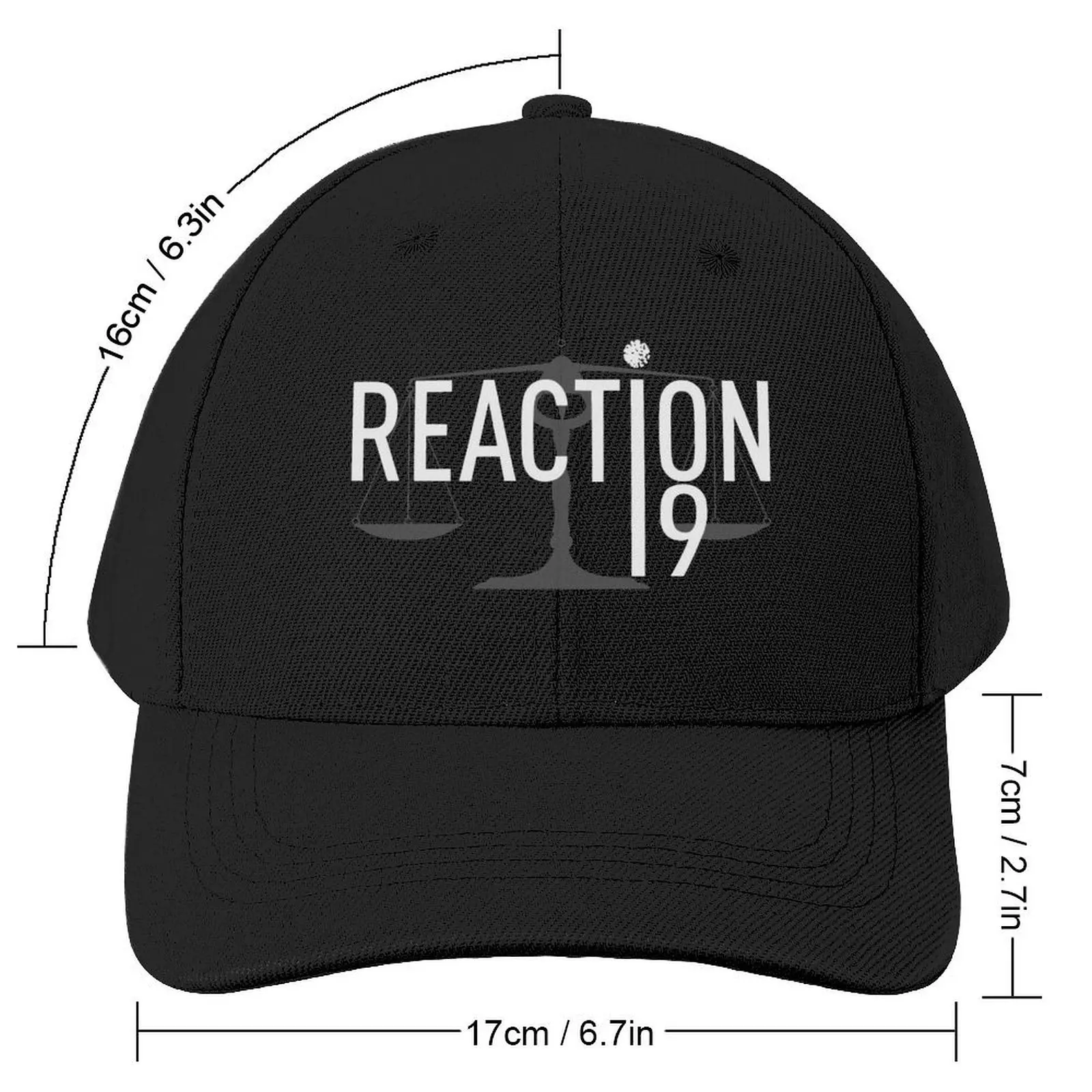 Reaction19 black background Baseball Cap Luxury Hat Streetwear Luxury Brand Designer Man Women's