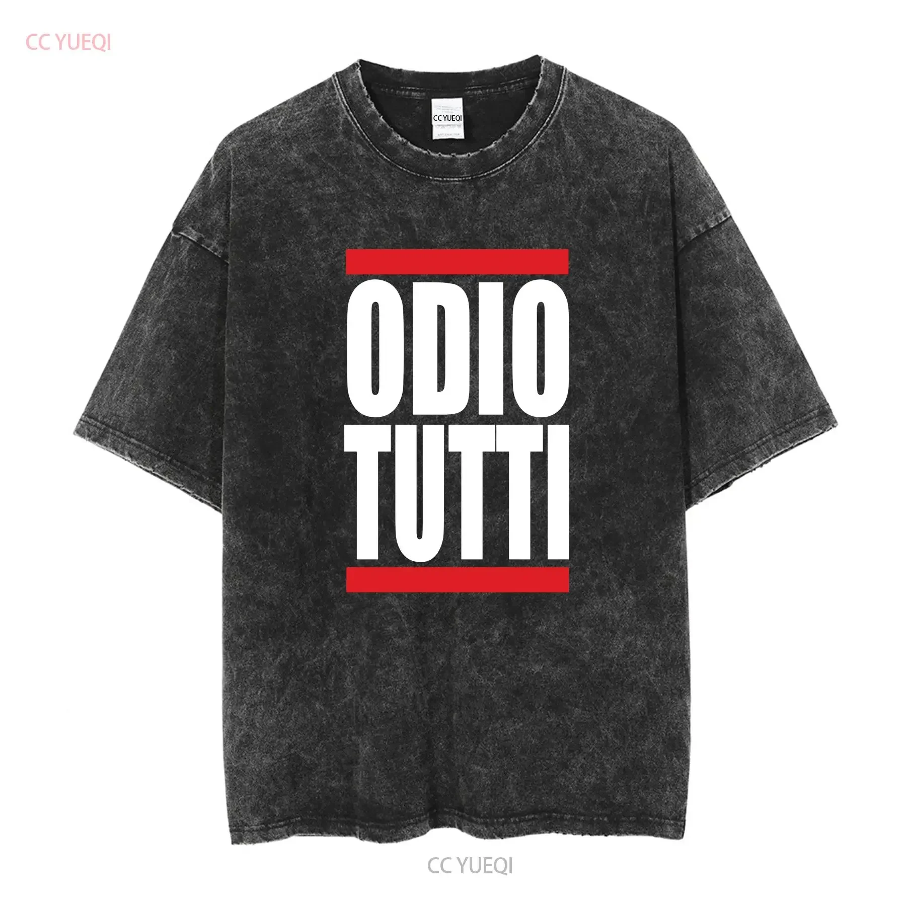 T Shirt J1504 Odio Tutti Hashtag Tumblr long or short sleeves vintage Washed streetwear homme Unisex Soft Breathable Stretched