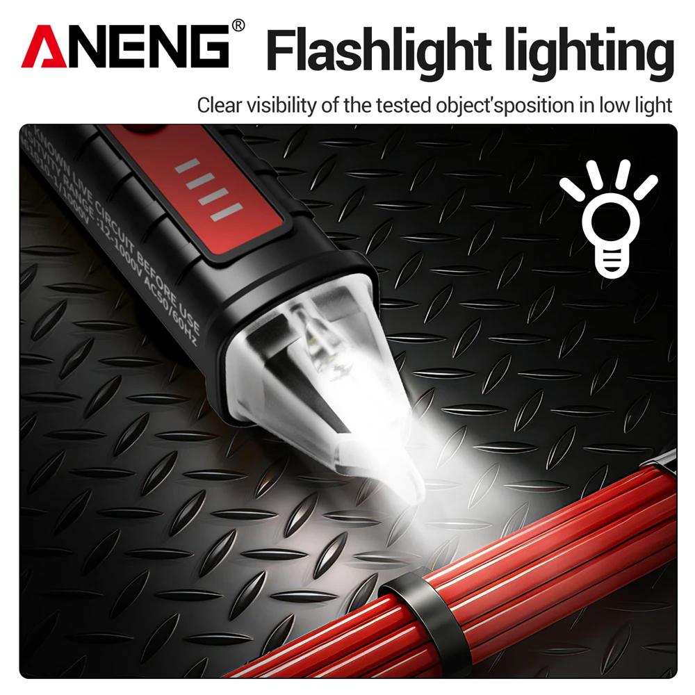 Non-contact AC Voltage Detector Tester ANENG VD802  Meter Voltage 12V-1000v Pen Style Electric Indicator LED voltage meter tools