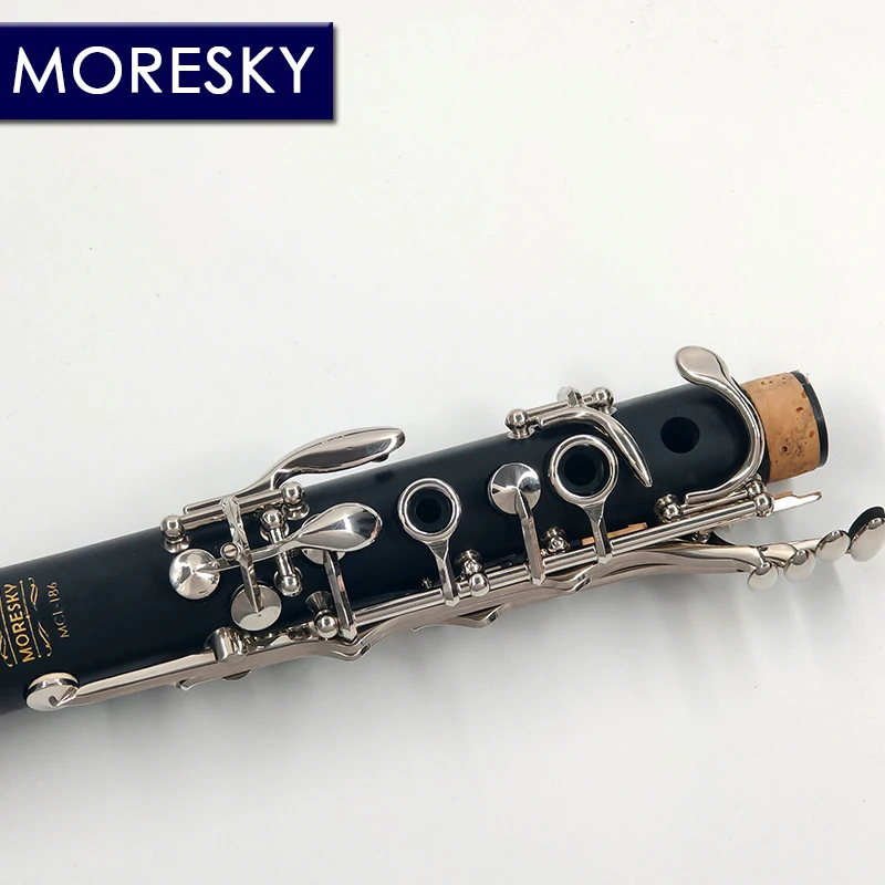 MORESKY Clarinet 17/18 Keys Bb Natural hard rubber/Bakelite ABS pipe body material Clarinet MCL-186