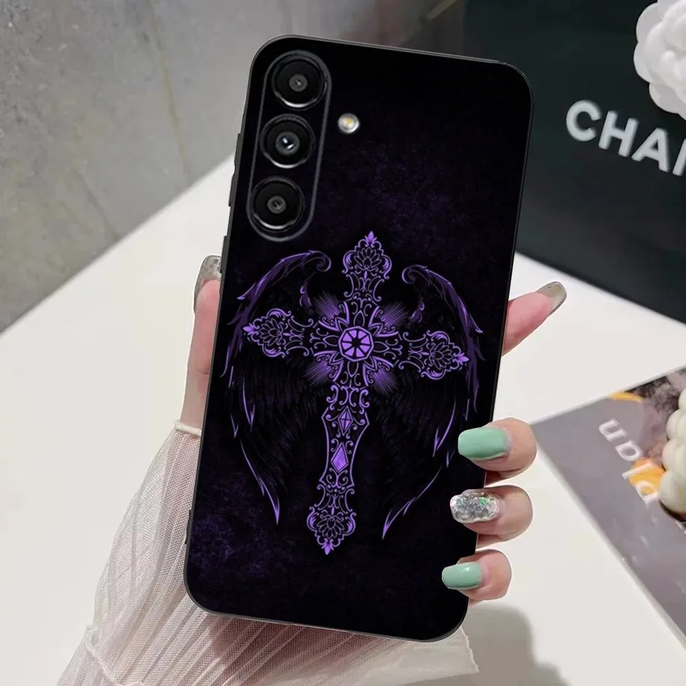 Gothic Cross Skull Y2K Phone Case For Samsung S24,S21,S22,S23,S30,Ultra,S20,Plus,Fe,Lite,Note,10,9,5G Black Soft Cover