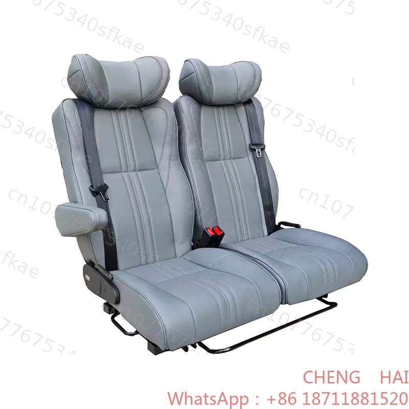 Customized CHENG HAI AutoLiuma L068G Double Person Rotating Leather Seat with Pull-Out Feature Black Adjustable Cushion & Headre