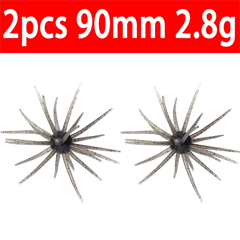 1-2 Stück 10cm 9g TPE Seeigel-Weichköder Silikon-Angelköder für Brassen, Mandarinenbarsch, Tilapia, Forelle, Seebarsch – Detail 10