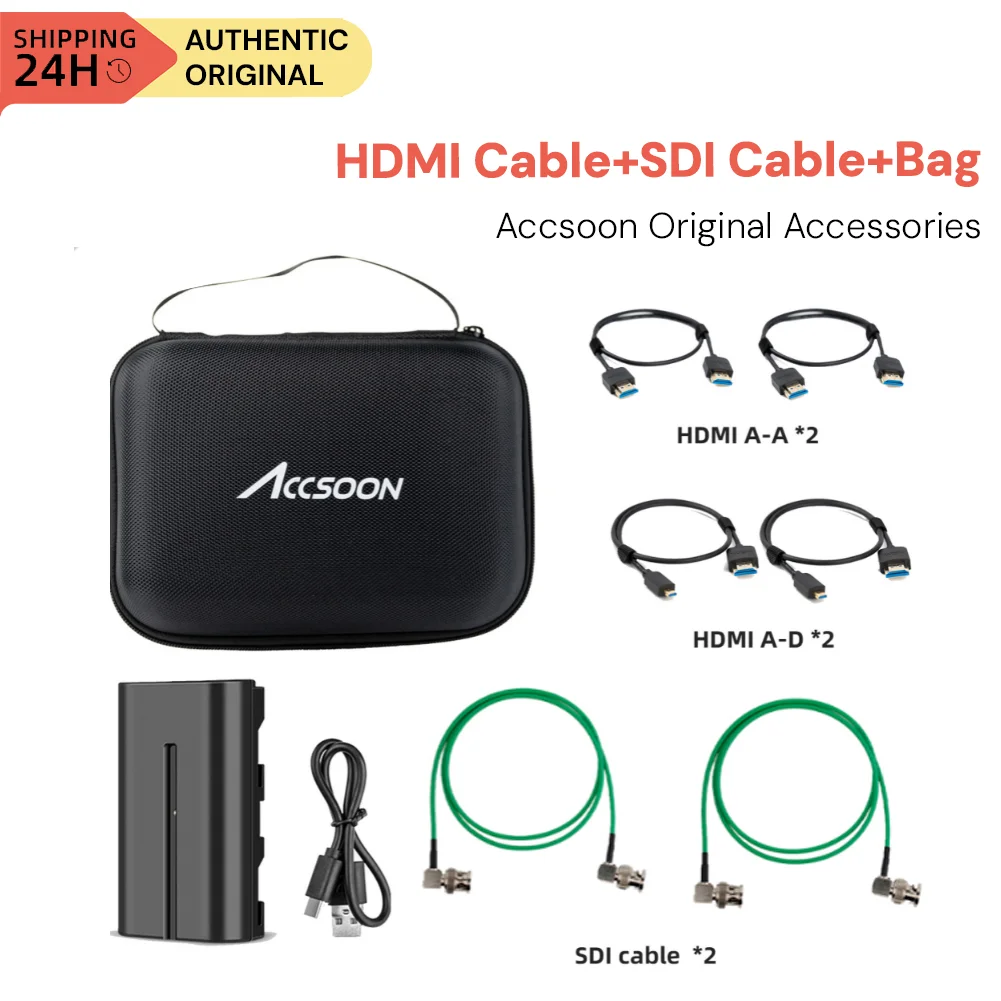 Сумка для хранения Accsoon CineView SE CineView HE CineVIew Quad, набор аксессуаров с кабелем HDMI, набор аккумуляторов, запасной аккумулятор, кабель HDMI