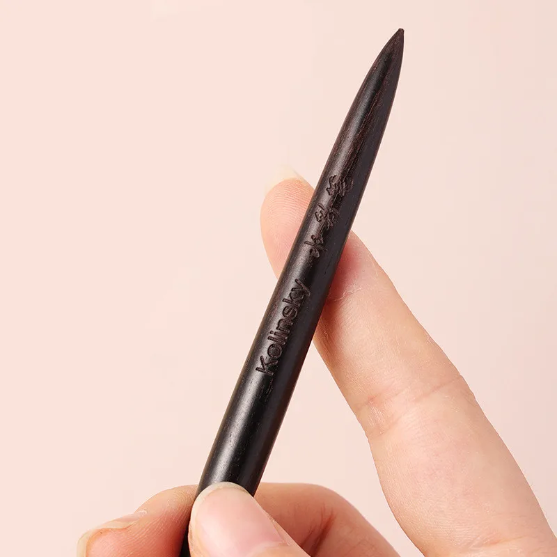 Pincel delineador de uñas Kolinsky con mango de sándalo, 1/2 piezas, bolígrafo para pintar uñas, pinceles de gel UV acrílico, herramienta de manicura de cristal, pincel para uñas