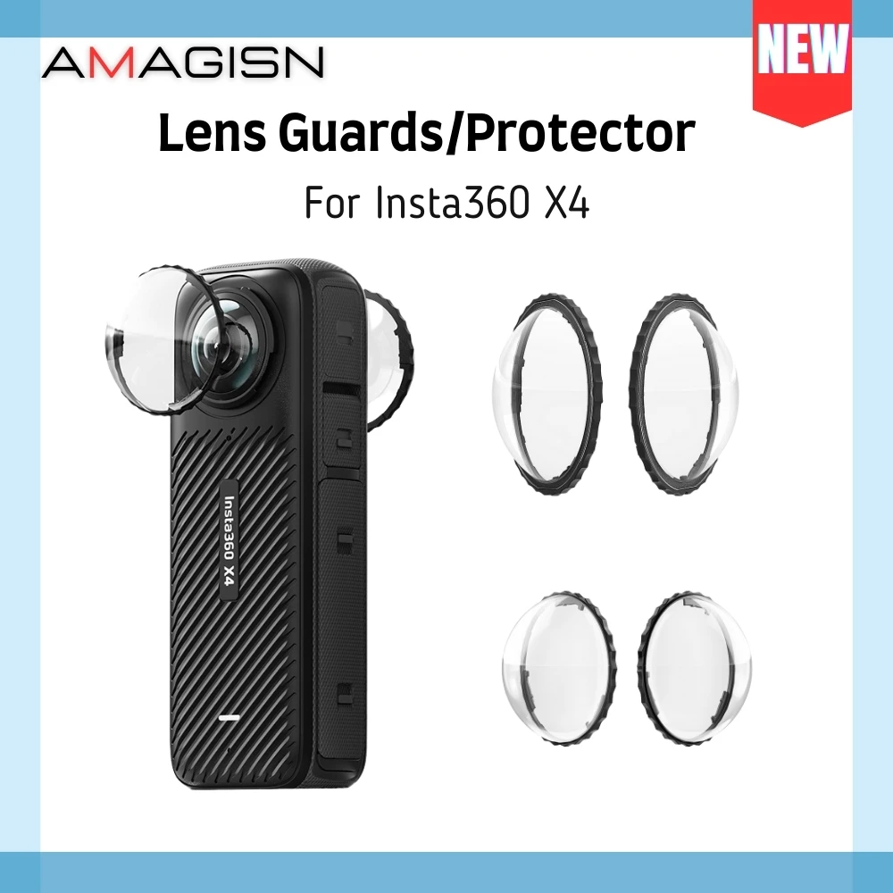 AMAGISN For Insta360 X4 Lens Guards Standard Plastic OR Premium Glass Protector Guard For Insta 360 X4 Accessories