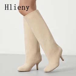 Hlieny Autumn Winter Street Style Square Toe Knee-High Women Boots Punk Thin High Heels Shoes Sexy Female Long Booties
