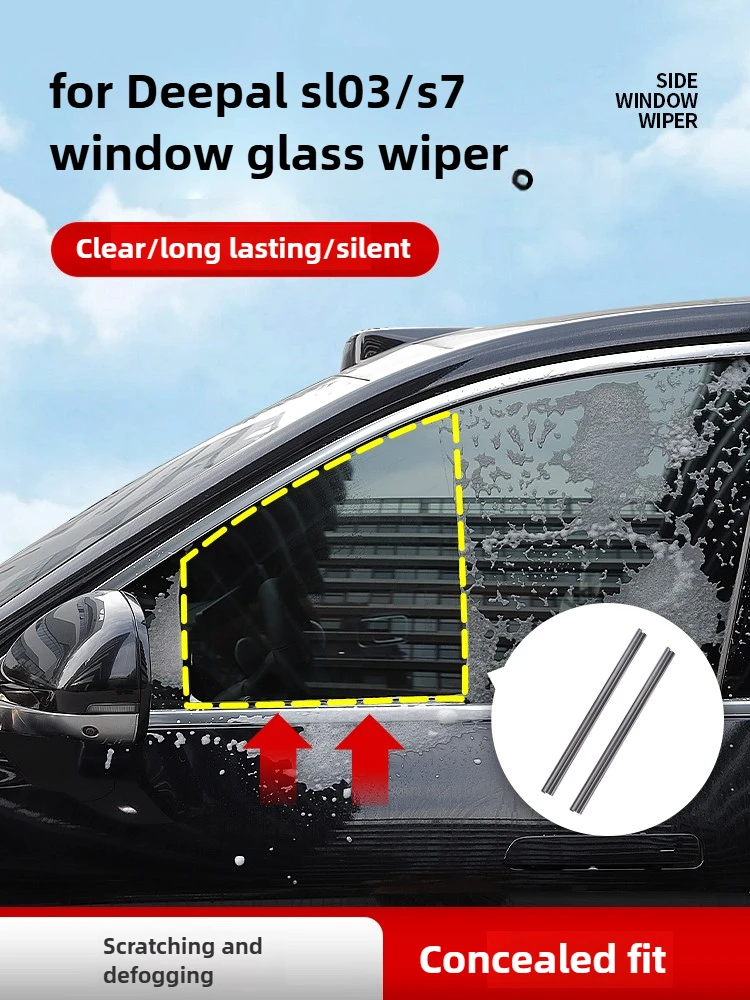 

For Changan Deepal SL03/S7 Car Side Window Wiper Glass Wipers, Rubber Rainproof Fogproof Window-Lifting Double Wiper Strips