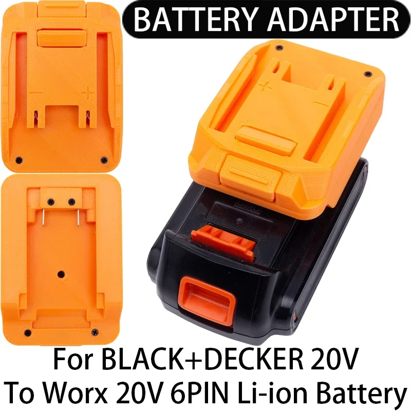 

Battery adapter/converter for Worx 20V 6PIN Li-ion tools to BLACK+DECKER 20V Li-ion battery adapter power tool accessories