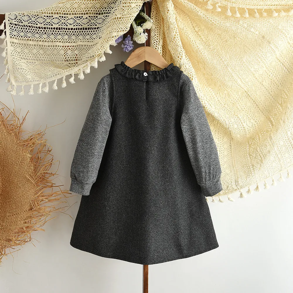 الربيع والخريف جديد طويل الأكمام تي شيرت أعلى + جيب سترة اللباس قطعتين مجموعة النسخة الكورية رمادي الرجعية الفتيات الملابس #5