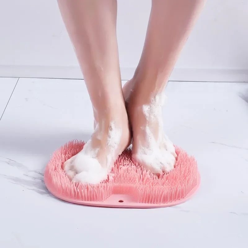 Foot & Back Scrubber Body Shower Brush Reusable Silicone Brush Foot Wash Mat Multifunction Sucker Wall Mat Foot Bathing Tool