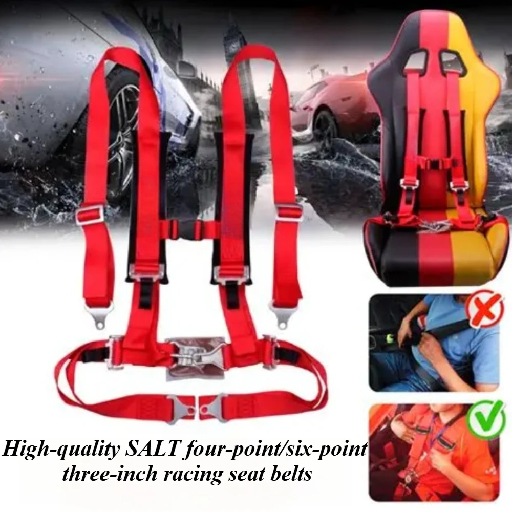 

For SABELT Racing 4 Point Safety Harness Universal 4-Point Seat Belt Car Harness Kit Blue Red Black Drift Camlock Bolt Mount