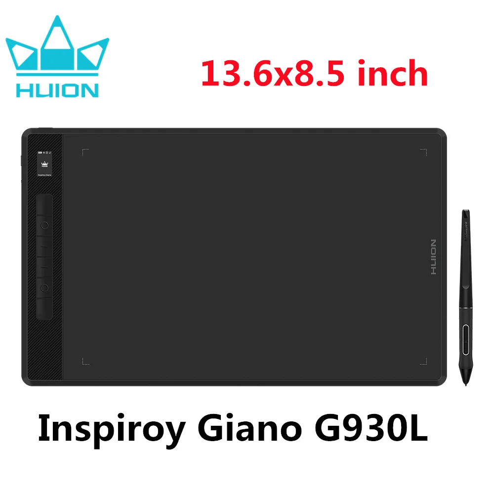 HUION Inspiroy Giano G930L Graphic Tablet Drawing Tablets Bluetooth Wireless Battery-free Pen With 6 press keys For Android MAC