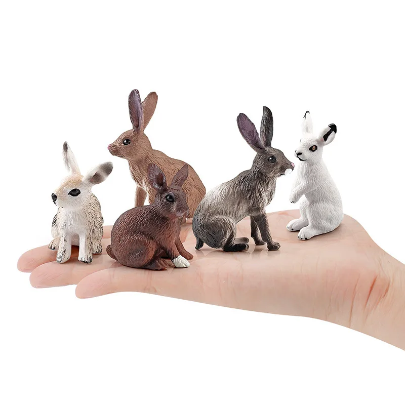 Simulated Zoo Action Figure Farm Rabbit Model Toys for Children Kids Cute Mini Animal Figurine Educational Toys Gift Home Decor