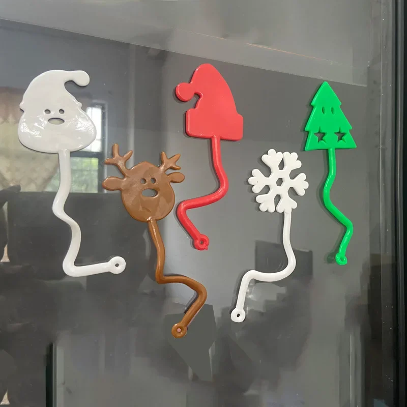 

1 шт., эластичная липкая ручная рождественская TPR, мягкая клейкая игрушка Санта-Клауса с оленями, детская липкая игрушка для декомпрессии ладоней