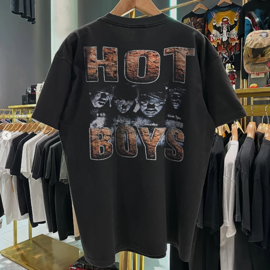 90s Hotboys 'We On Fire' Rare Rap Tshirt White Tee Unisex Fit Y2K Style Underground Print Loose Fit Retro Grunge Style, Casual