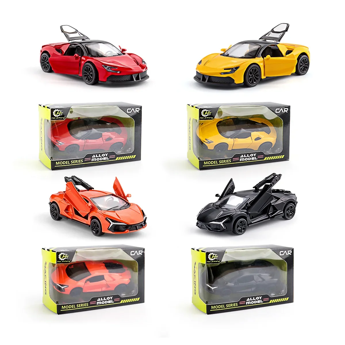 1:43 Original Alloy Car Lamborghini Gashapon Qversion Mini Anime Action Figure Model Child Toys Gifts Collection Ornament