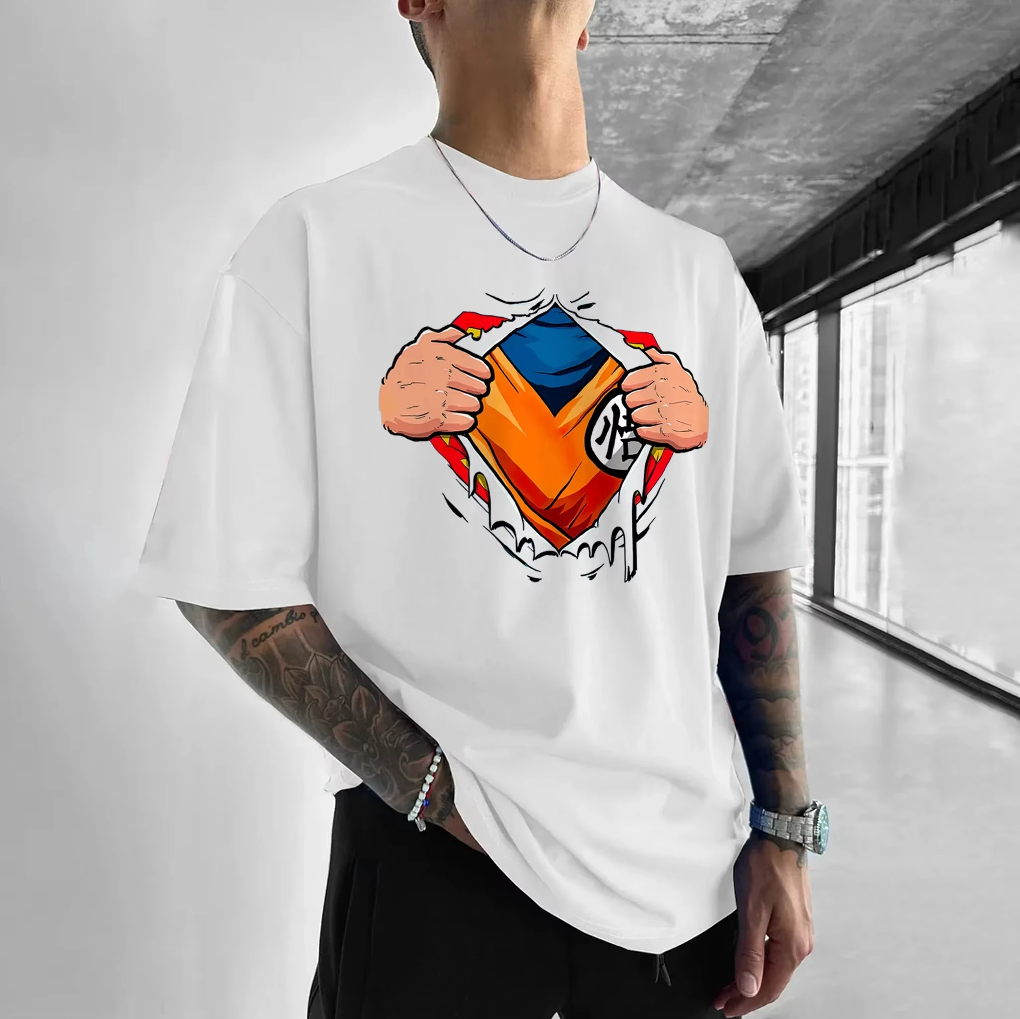 2026 New Hot Summer 2025 Dragon Ball Peripheral T-Shirt Japanese Animation Men's and Women's Summer Sports Pure T-Shirt