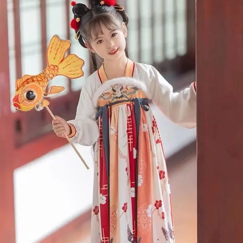 New Chinese Hanfu Imitation Tang Dynasty Girls' Casual Dress