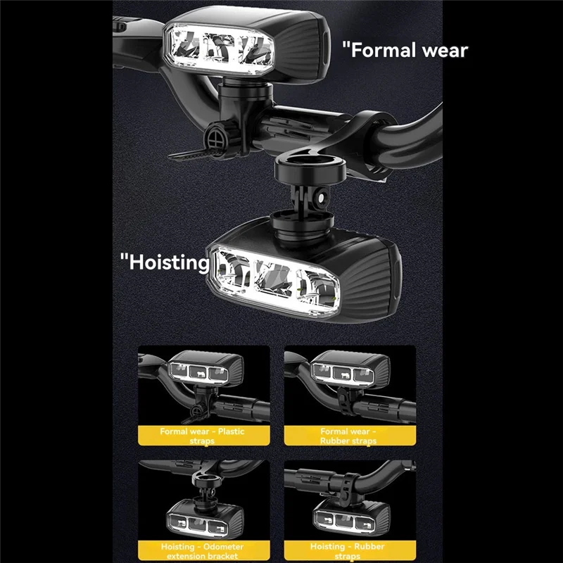 A51Q-Bike المصباح LED ضوء بار قابلة للشحن عالمية للدراجات الجبلية/الطرق #5