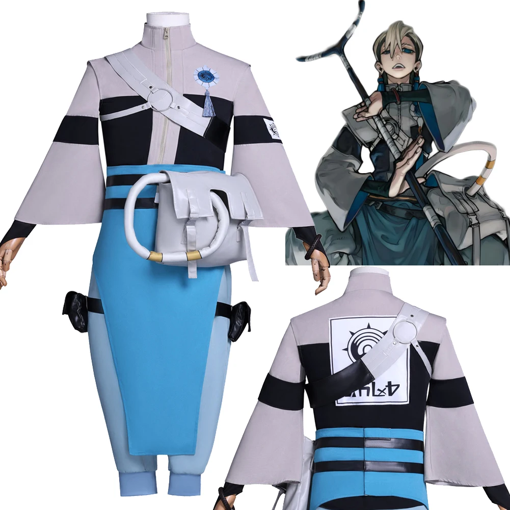 

Zanka аниме Gachi A Kuta косплей серый синий костюм комплект одежды поясная сумка аксессуары униформа наряды Хэллоуин карнавал вечерние