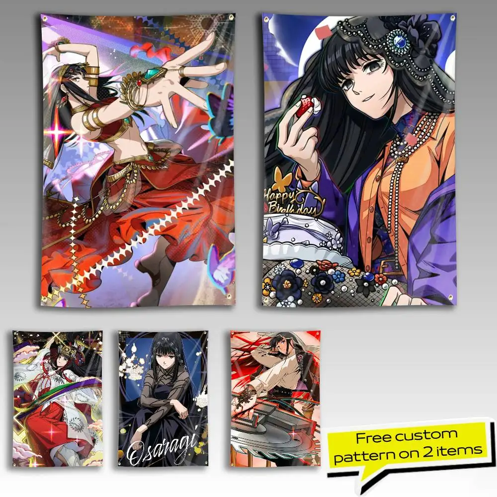 Saw Lady O-Osaragi Sakamoto Days Flag Tapestry Banner for Bedroom Living Room Outdoor Camping Custom Supported