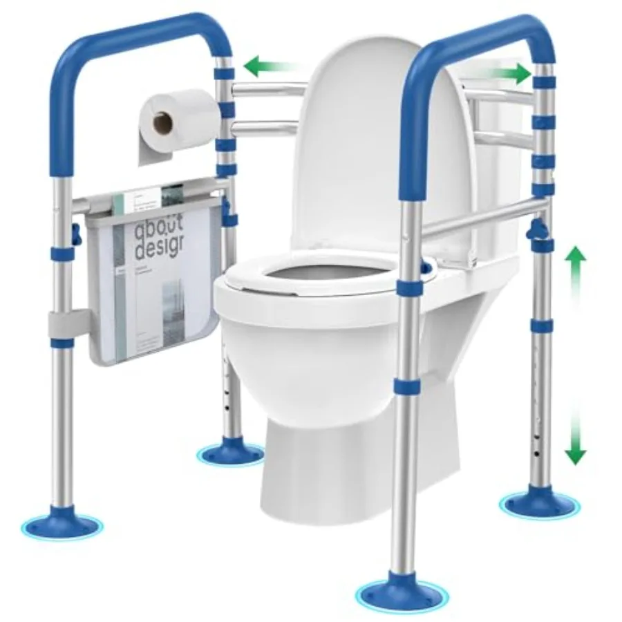 

Toilet Safety Rails for SeniorsAdjustable Toilet Handles for Elderly and Disabled 350 Lb Foldable Toilet Rails Fit Most Toilets