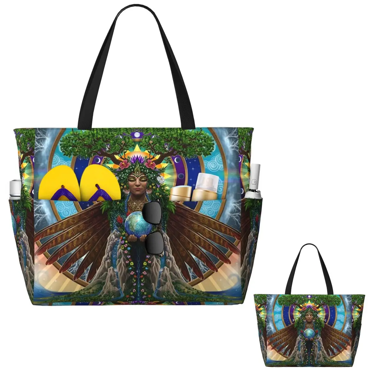 

Gaia Sacred System Пляжная большая сумка Спортивный тренажерный зал Йога Duffle Большая большая сумка Женская дорожная сумка Сумка для фитнеса