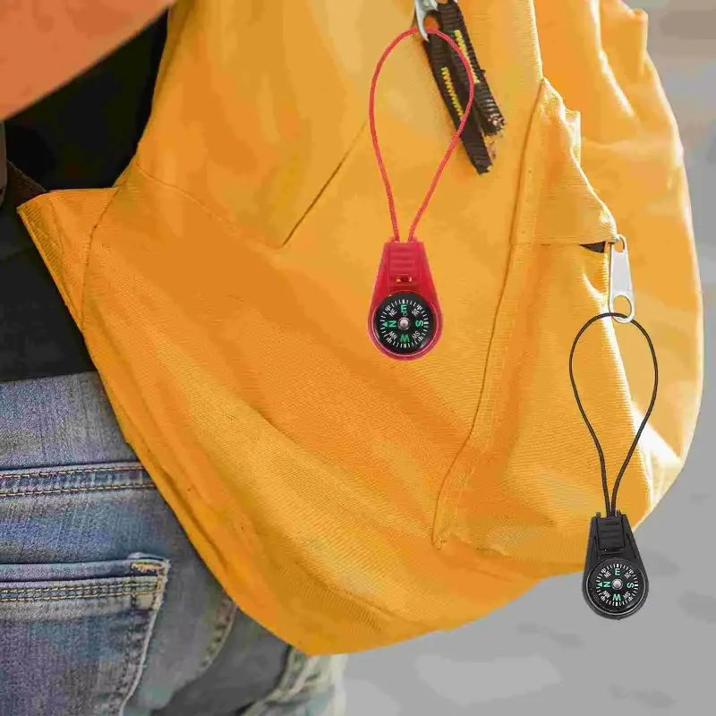 Mini brújula ABS para acampar, senderismo, colgante de brújula de bolsillo, navegación portátil, escalada, montar, regalo para niños, equipo de supervivencia al aire libre