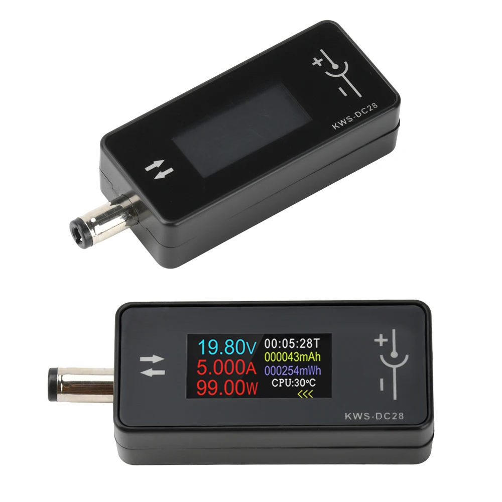 

KWS-DC28 0.96 inch TFT HD High Definition Digital Display DC 5.5*2.5 Interface Tester Voltage Ammeter Power Meter DC 4~30V 0~12A
