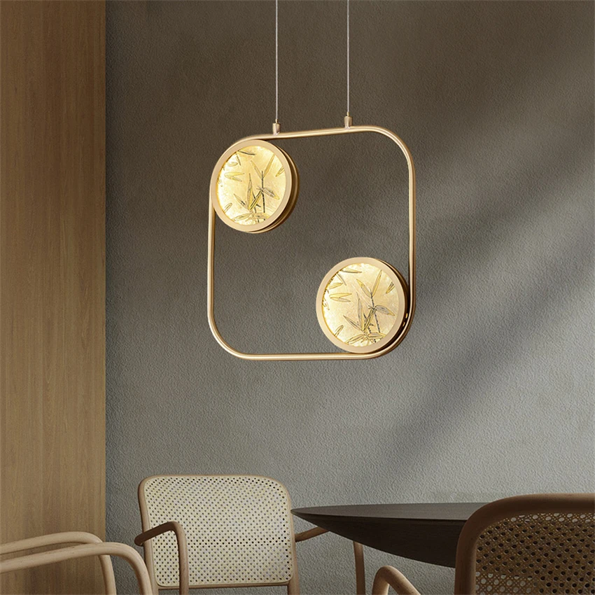 Chinese bedside enamel stained glass pendant lights bedroom designer luxury brass long line hanging lamps living room fixtures