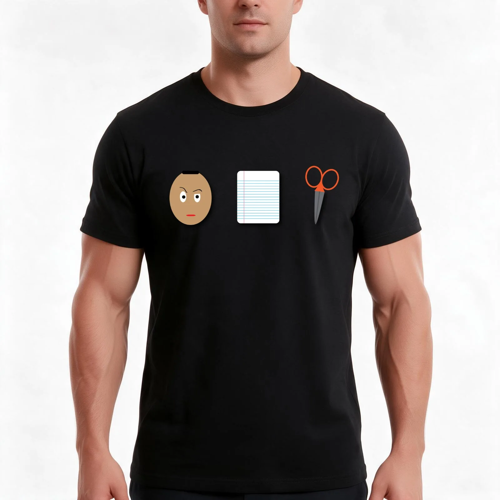 The Rock, Paper, scissors T-Shirt, Summer Casual Cotton Tee, Oversized Streetwear Tops, Vintage Graphic Print, Unisex Men Women
