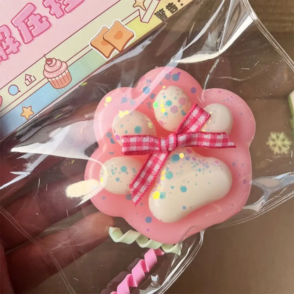 Giocattolo sensoriale Super grande zampa di gatto giocattolo da spremere rimbalzo lento trasparente cartone animato agitarsi giocattolo fatto a mano morbido zampa di gatto pizzico giocattolo per bambini