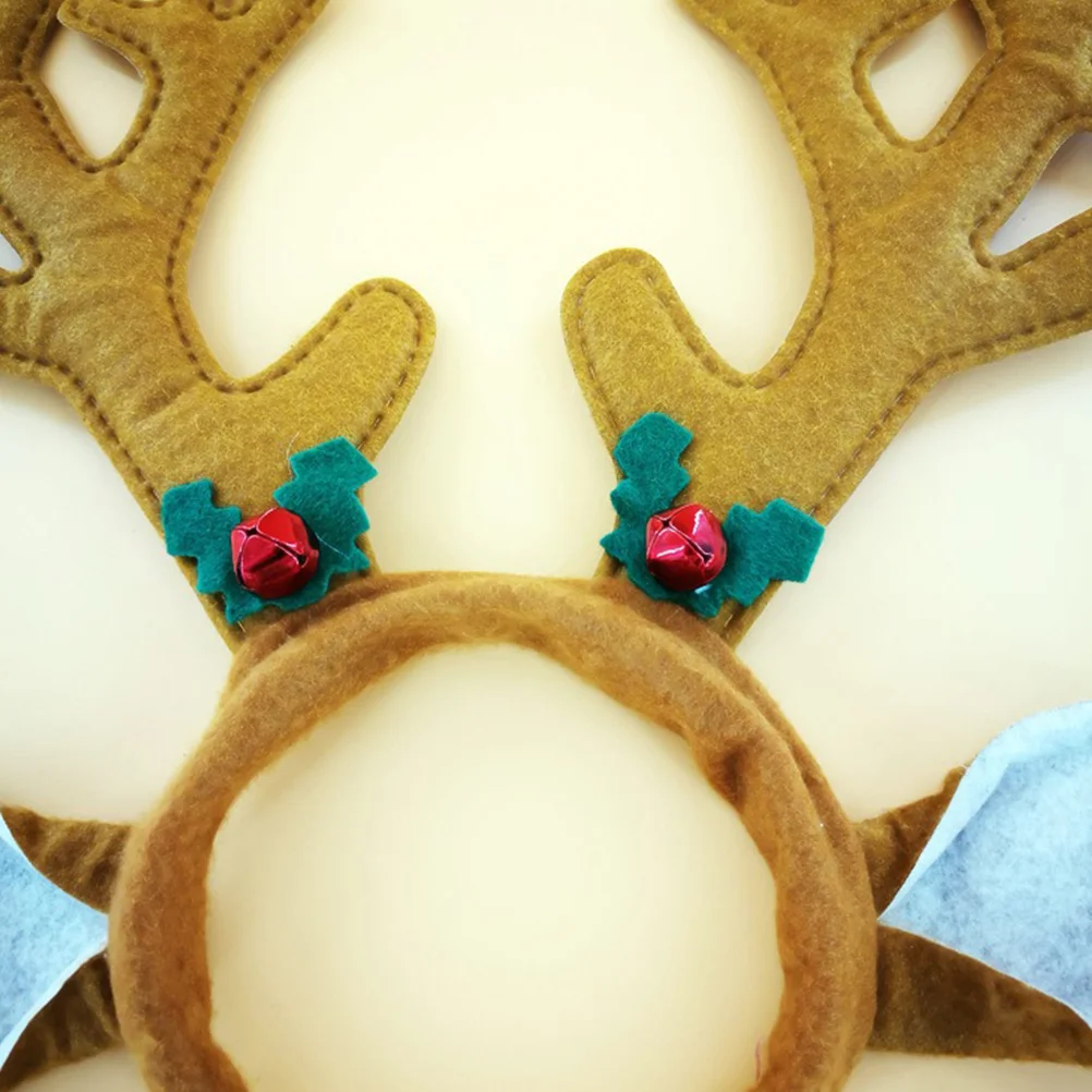 

Festive Christmas Headband with Big Antler Ears and Bell Kids Holiday Hair Accessory Party Costume Christmas Hair Hoop