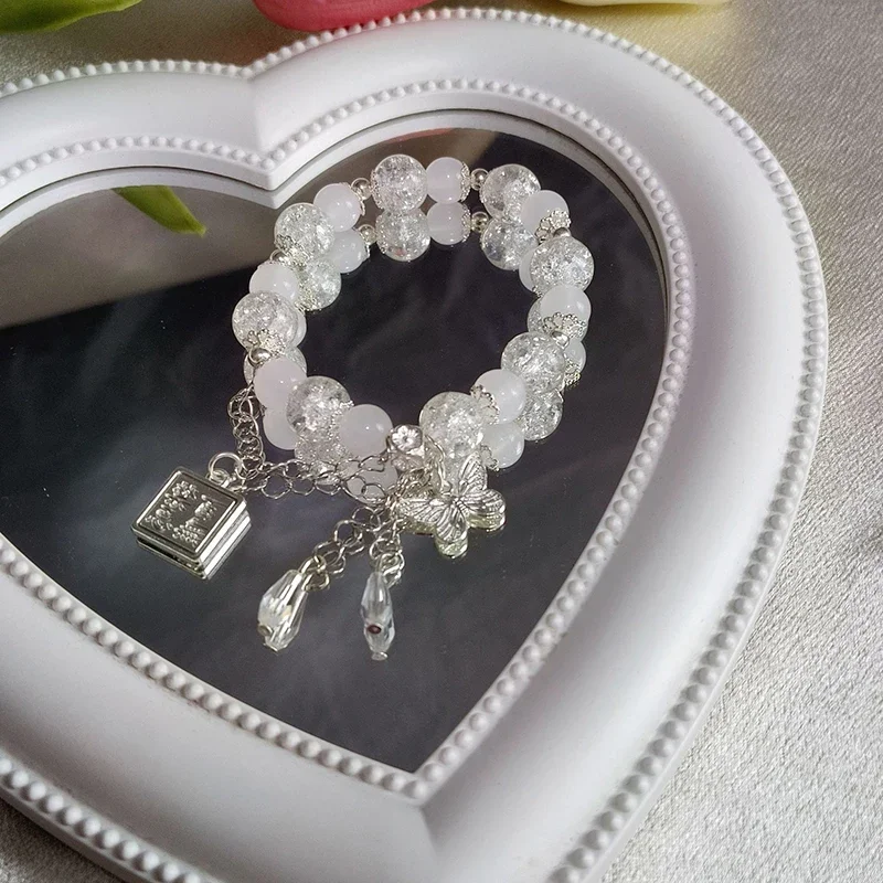 1pc Tian Guan Ci Fu Bracelet Cosplay Xie Lian Hua Cheng Heaven Official's Blessing Butterfly Pendant Beaded Bangles Couple Gift