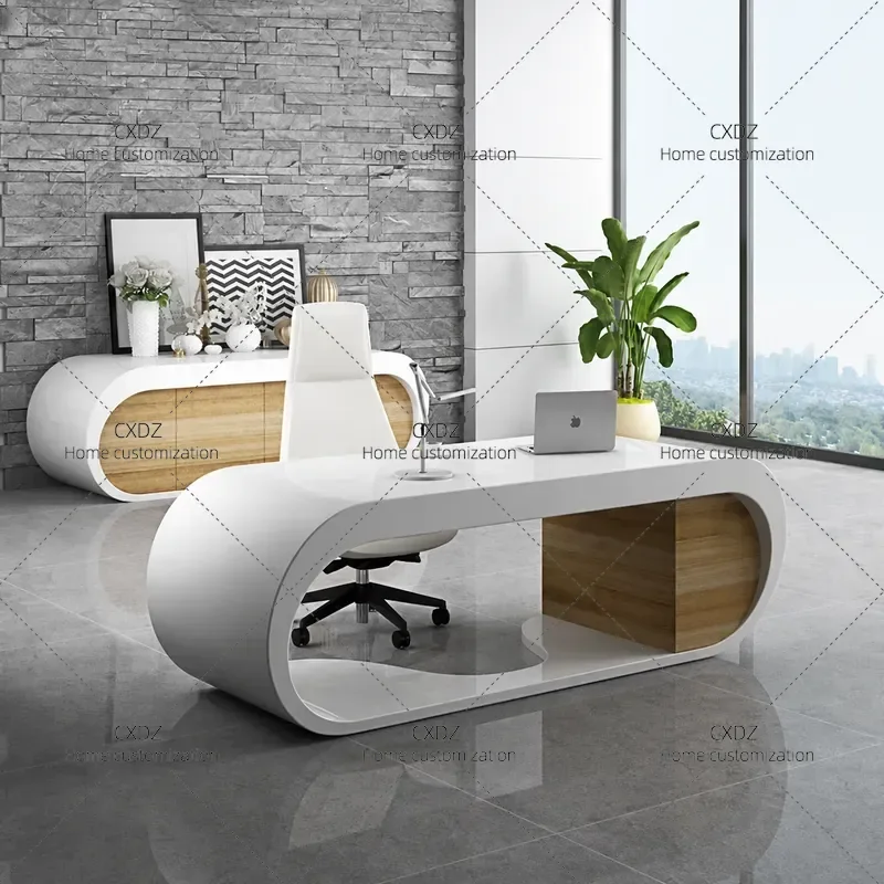 Minimalist Painted Desk Modern Simple Study Computer Table for Home Office Executive Boss President Workstation Furniture