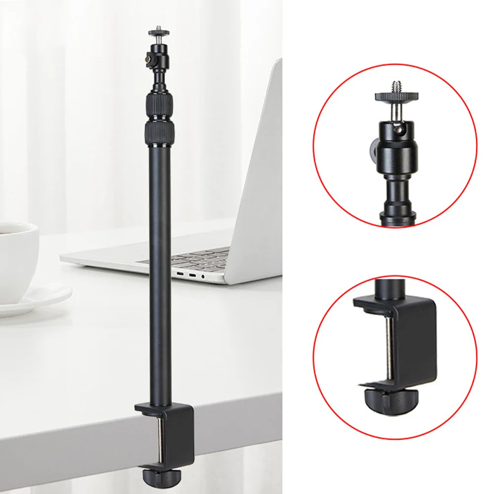 

Camera Desk Mount Adjustable Stand Tabletop Clamp Ball Head 360 Rotation Phone Light Ring Light Webcam Dslr Mount for Streaming