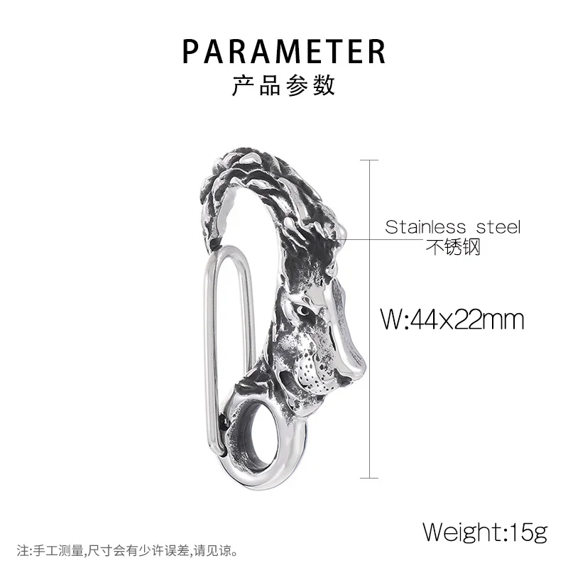 Fongten Männer Skelett Schlüssel verschluss Edelstahl Drachen Löwe DIY Schlüssel bund Verschluss Gothic Karabiner Brieftasche Schlüssel anhänger Haken für Männer – Detail 29