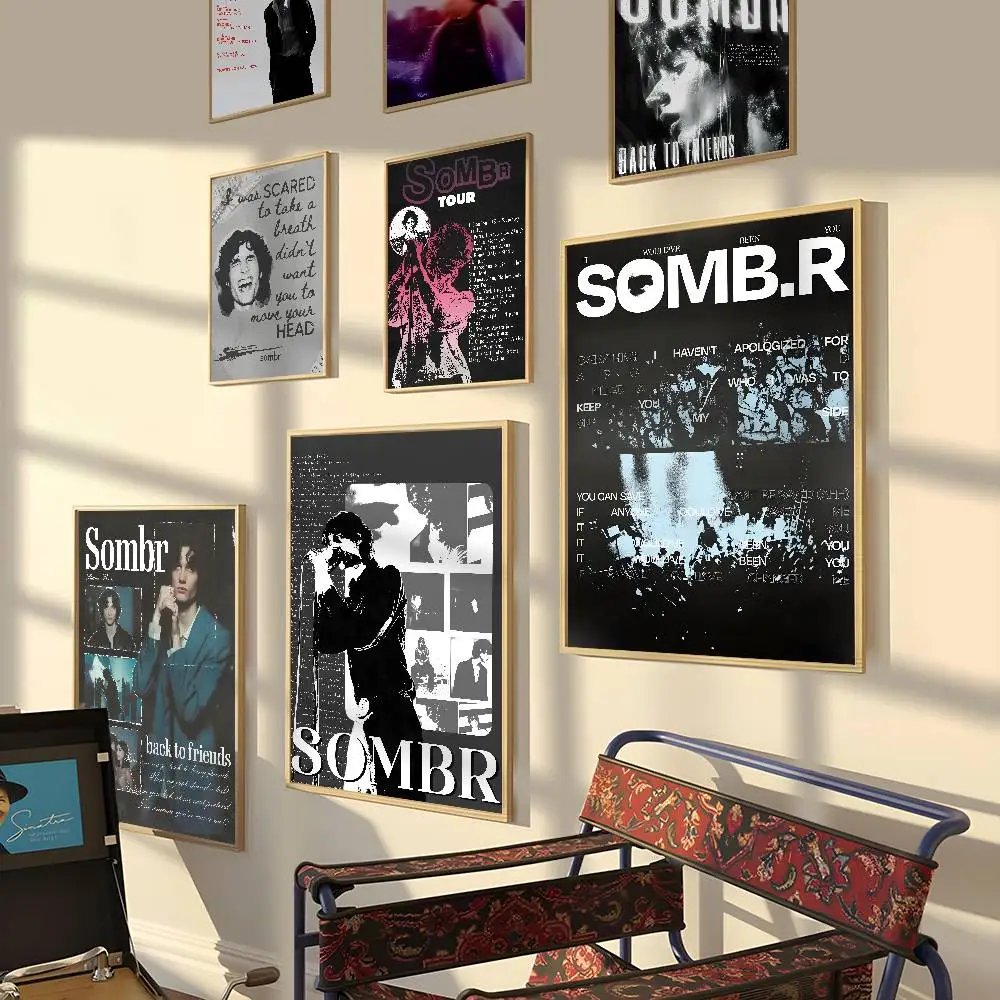 Singer S-Sombr Poster Self-adhesive Wall Art Decorations Room Decor HD Frameless