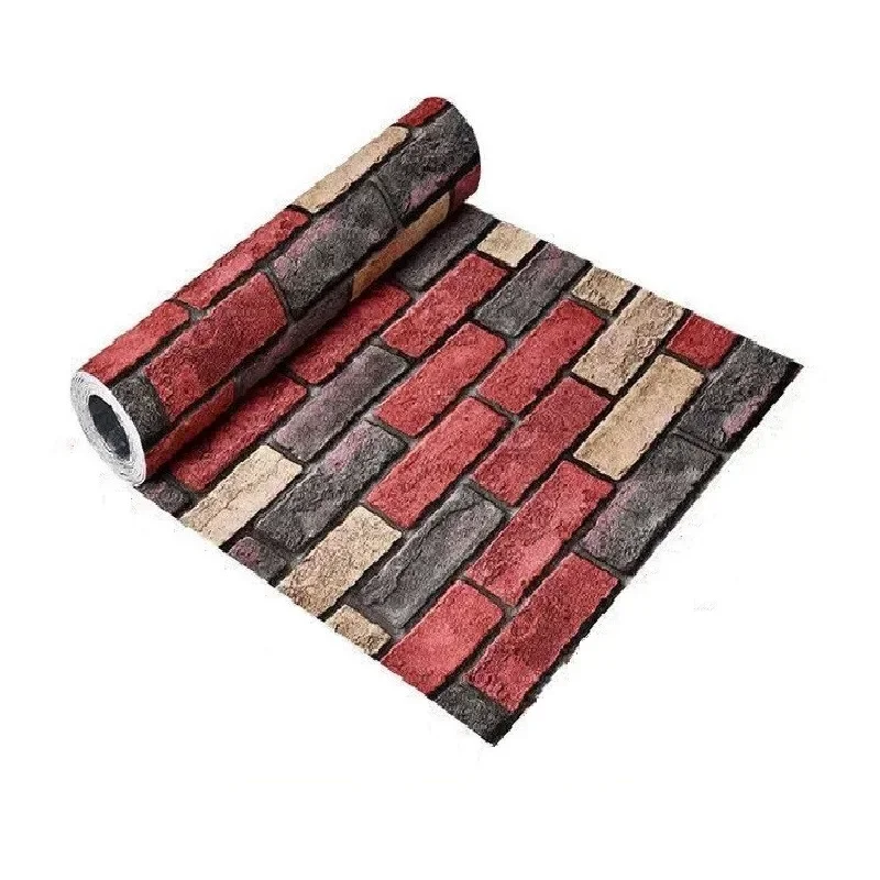 

0.5×5/10 Meters 3D Self Adhesive Wallpaper Rolls with Brick Texture Water-proof Wall Stickers for Living Room Office Decor