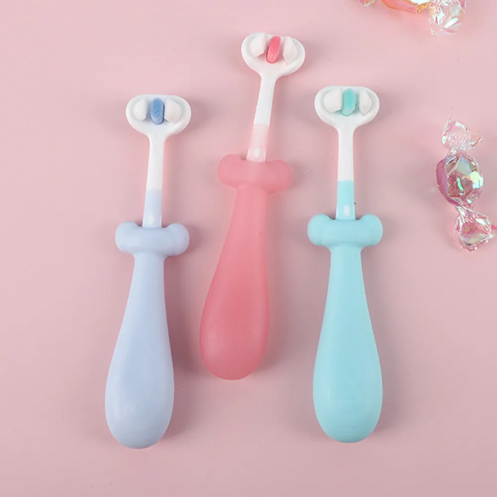 

3Pcs Baby Toothbrush Set Soft Bristles Manual Cleaning Toothbrush for Toddlers Kids Children Cute Design Non-Slip