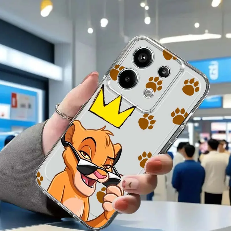 

Disney cartoon lion For Xiaomi Redmi Note 15 14 13 12 11E 9 9T 8 8T Pro Plus Turbo 5G Fashion TPU Transparent Phone Case