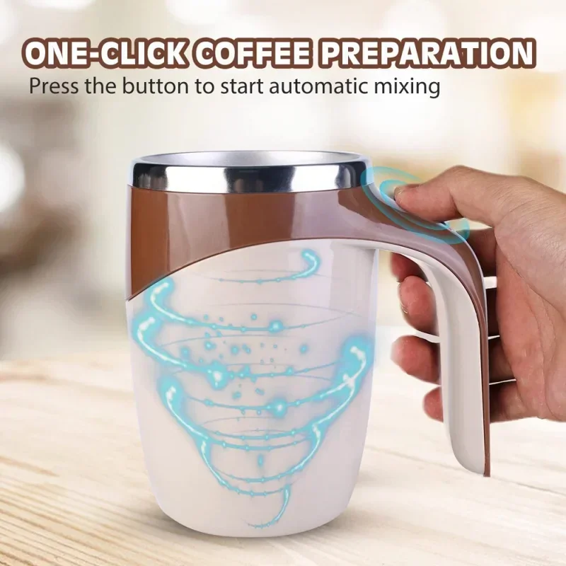 Automatic Stirring Cup Magnetic Mug Stainless Steel Coffee Mixing Cup Blender Lazy Milkshake Rotating Magnetic Water Cup Mixer