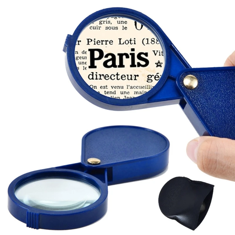 Mini lenti d'ingrandimento portatili 10X pieghevoli per lente d'ingrandimento portachiavi 2.56''Diameter Loupe Drop Shipping