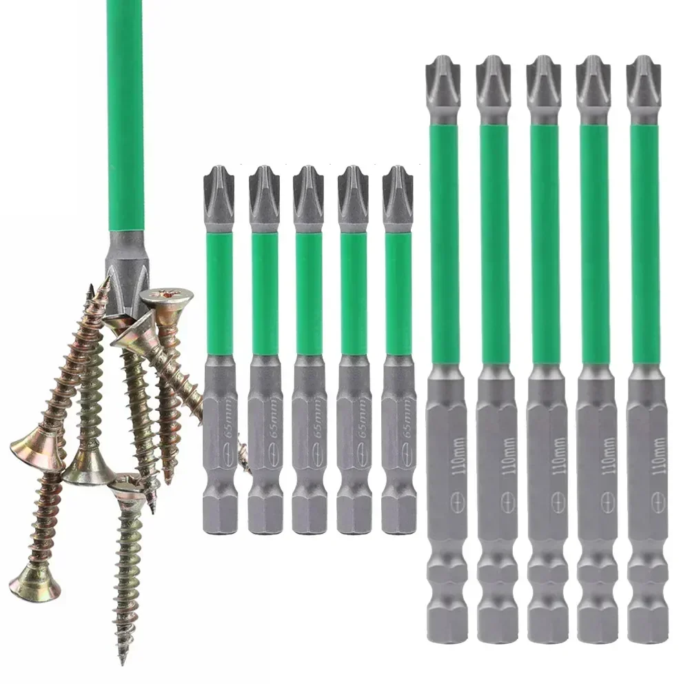 1/2/5/6pcs 65 110mm Magnetic Special Slotted Cross Screwdriver Bit For Electrician FPH2 Screwdriver For Socket Switch Power Tool