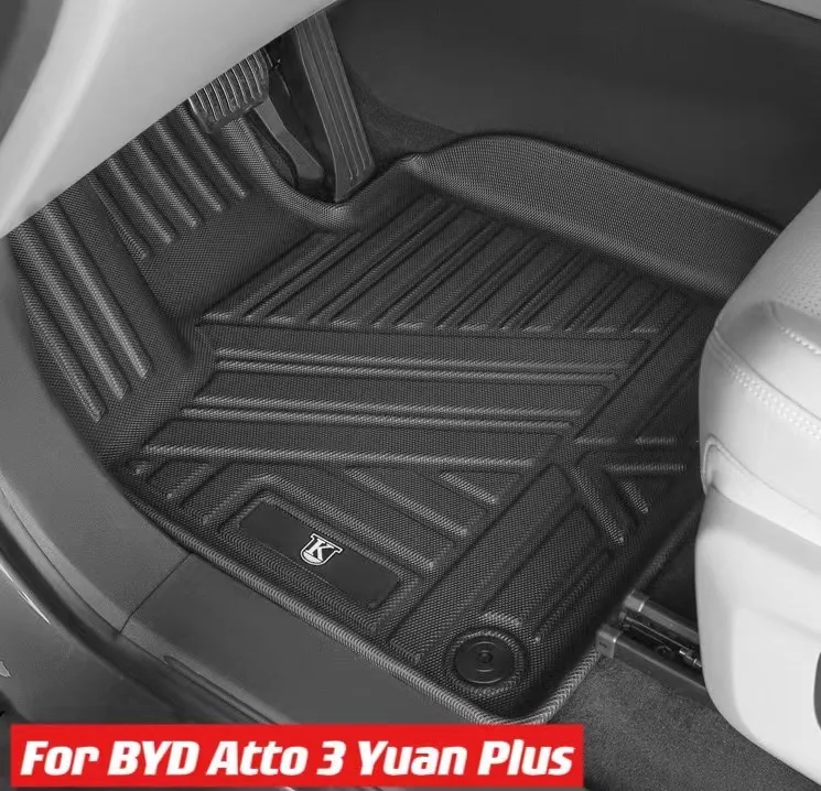 Rubber Car Floor Mats Set For BYD Atto 3 Yuan Plus Waterproof Women Grils Accessories Automovil Auto Interior Carpets Rugs