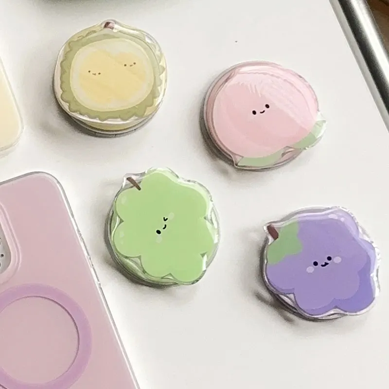 Korea Cute Cartoon Fruit Magnetic Holder Grip Tok Griptok Phone Stand Holder Support Griptok For Magsafe Peach Grapes Durian