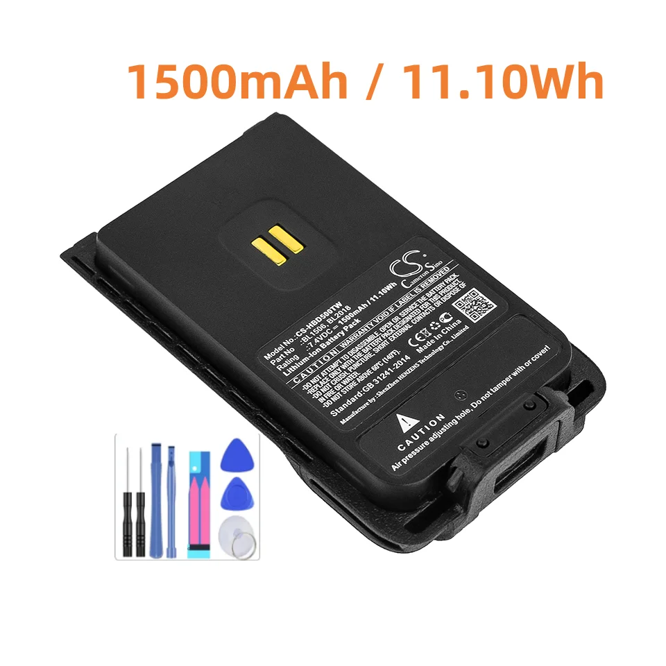 

Two-Way Radio 1500mAh / 11.10Wh Battery for BL1506, BL2018 for Hytera BD500, BD505, BD555