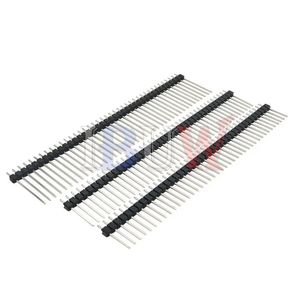 10PCS 40 Pin 1x40 2x40 Einzigen Zweireihigen Männlichen Zerbrechlichen Pin Header Stecker Streifen Für Arduino Schwarz 2,54 MM Länge 15 MM ~ 25 MM